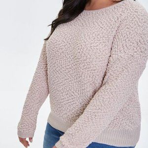 Forever 21 Taupe Popcorn Knit Sweater